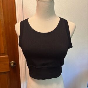 90 Degree By Reflex Black Fitted Crop Tank Top